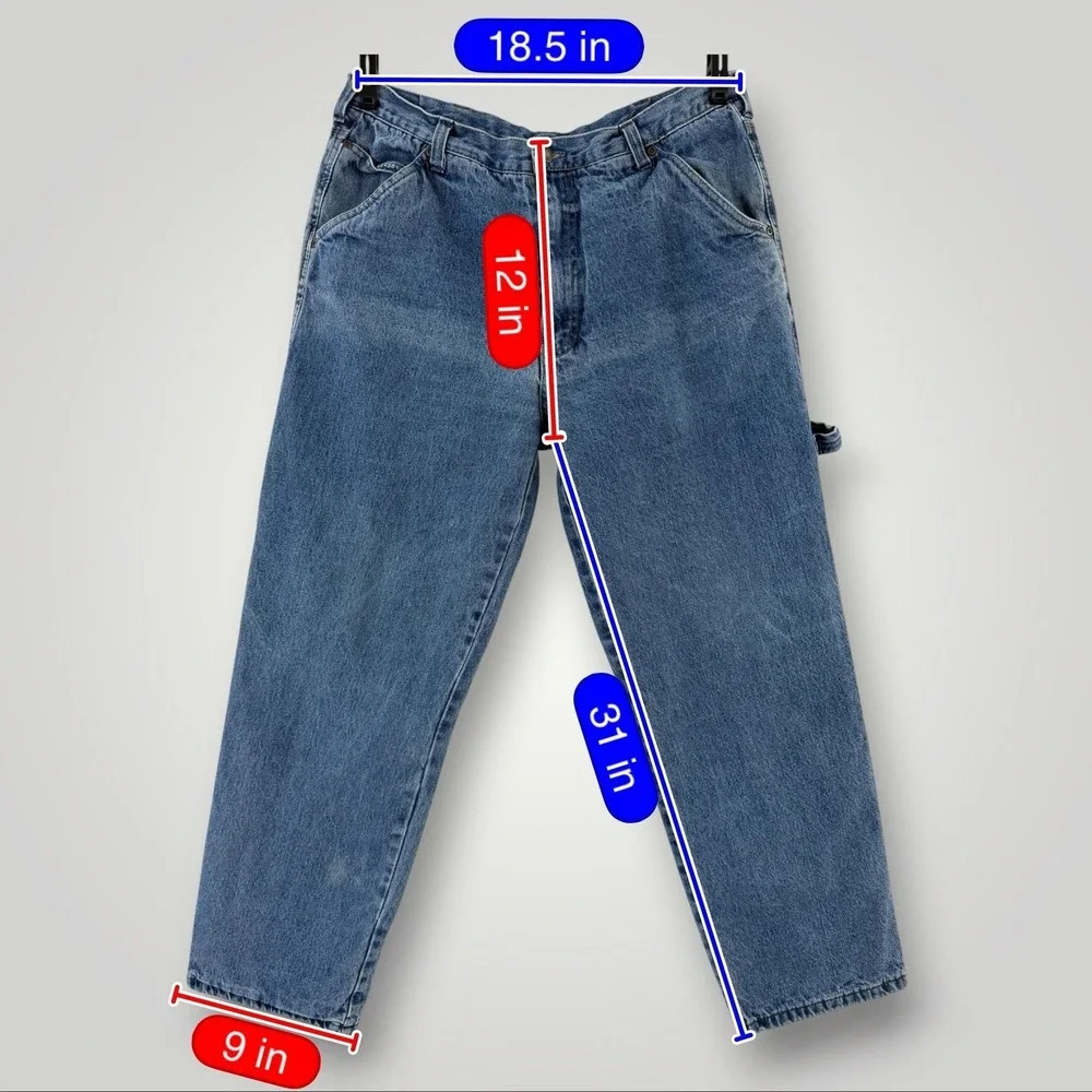 Smith's Workwear Flannel Lined Carpenter Jeans Men 36x31 Blue Relaxed